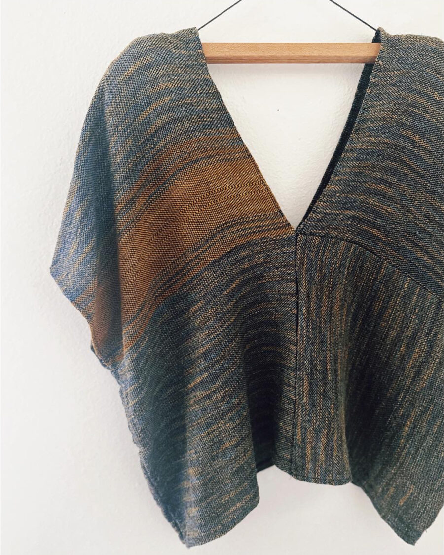 Handwoven & Handspun Silk & Wool Top - Image 2